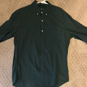 J. Crew Factory Green Checkered Button Down Shirt